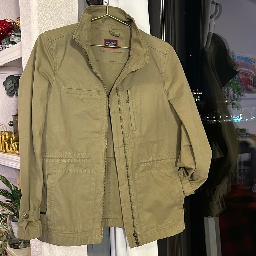 UNTUCKit Womens Military Jacket medium Green Olivio field outdoors Cotton